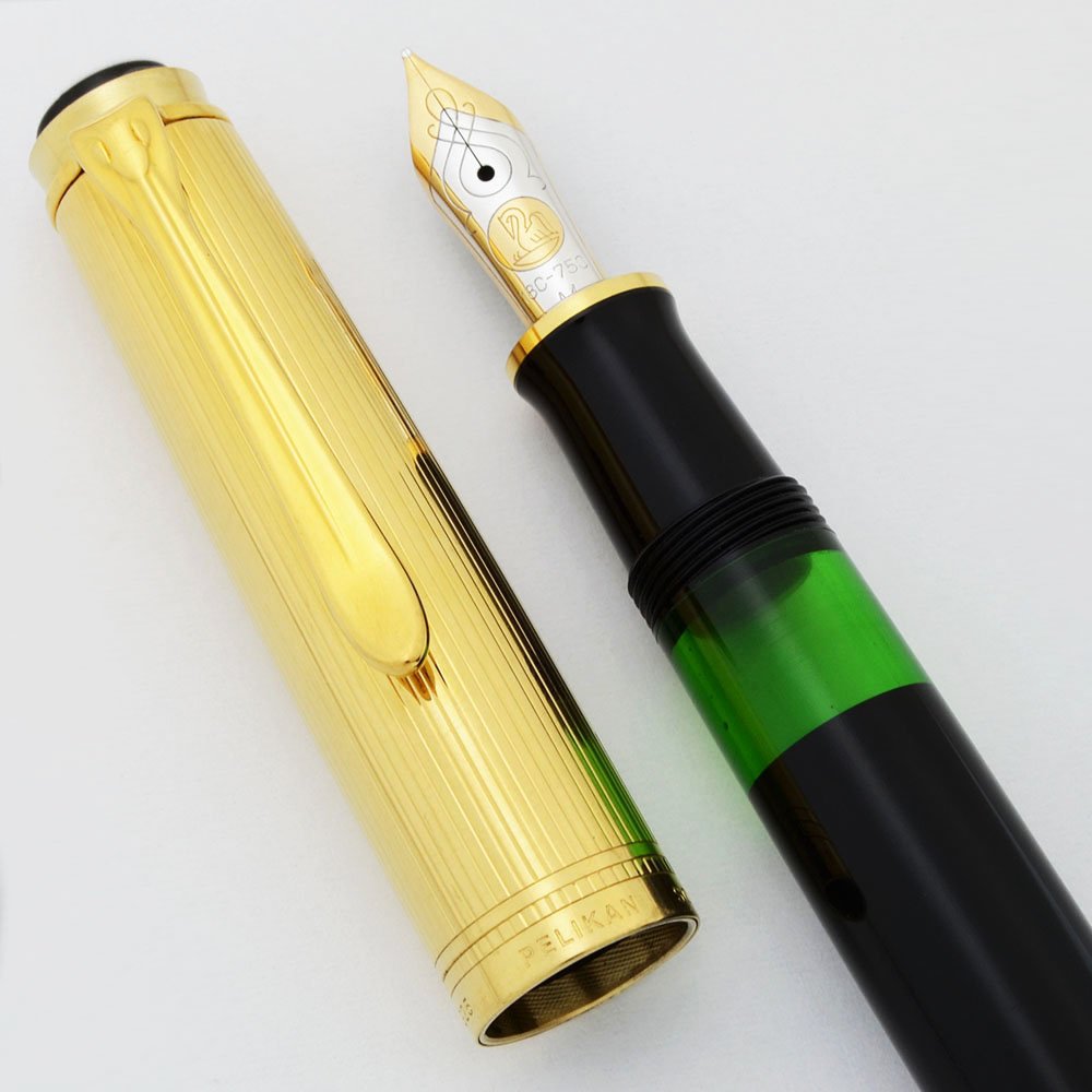 Pelikan M650 Souveran Fountain Pen - Black w Vermeil Cap, Medium